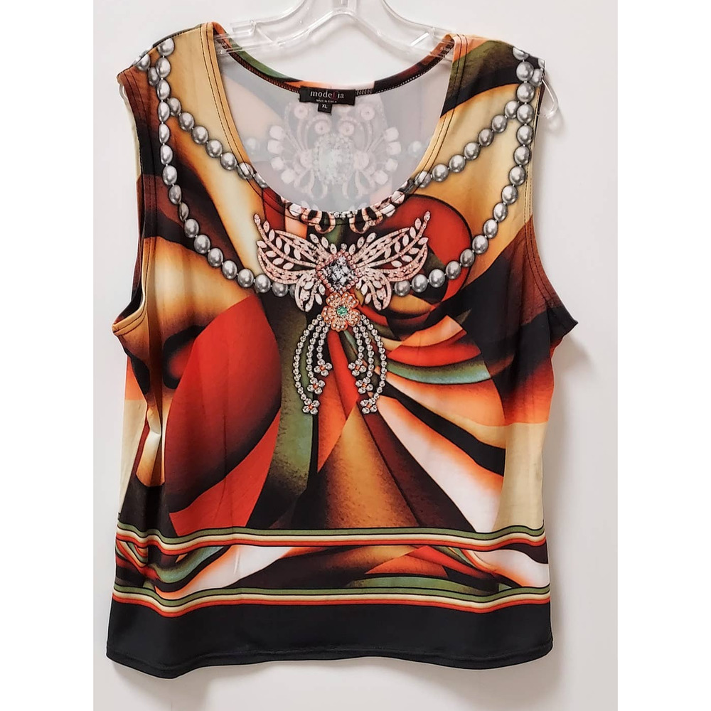 ModeLia XL Faux Jewelry Tank Top